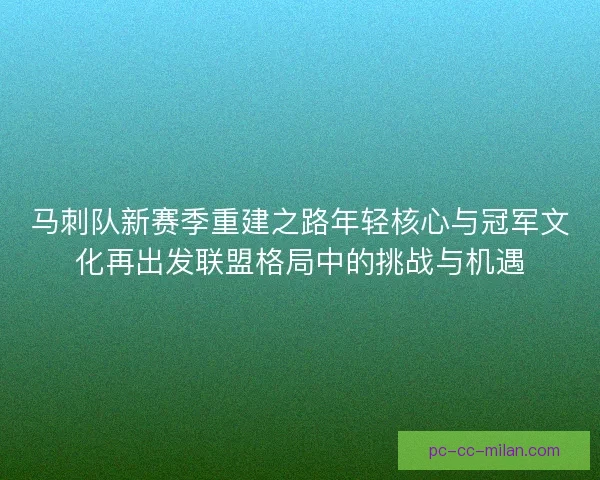 马刺队新赛季重建之路年轻核心与冠军文化再出发联盟格局中的挑战与机遇